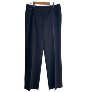 Escada Black Front Pleat Wide Leg Trousers Size 40